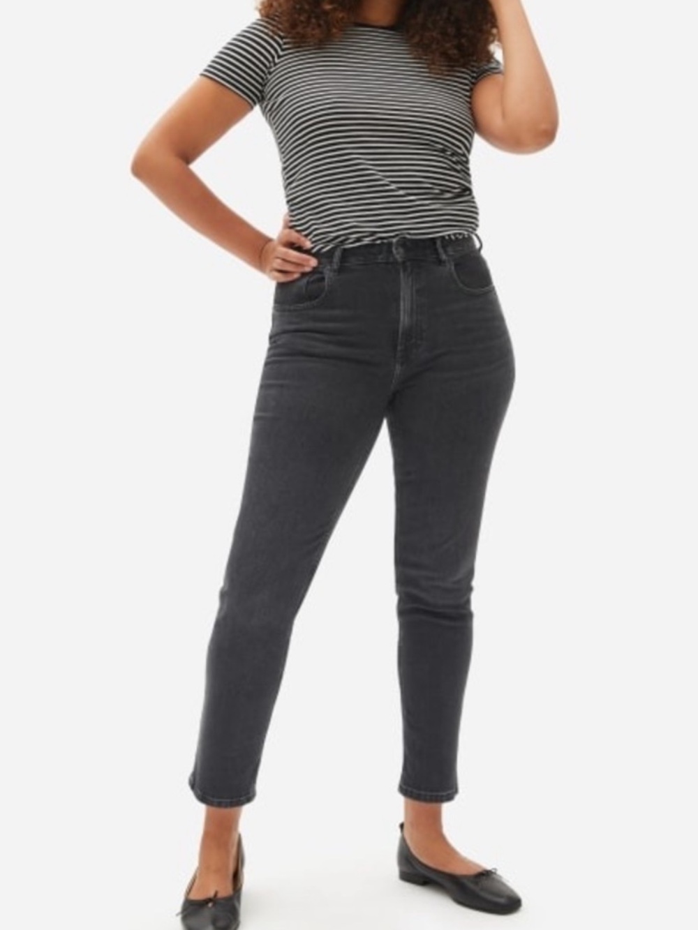 NWT Everlane Curvy Cheeky Jean in Washed Black Size 30